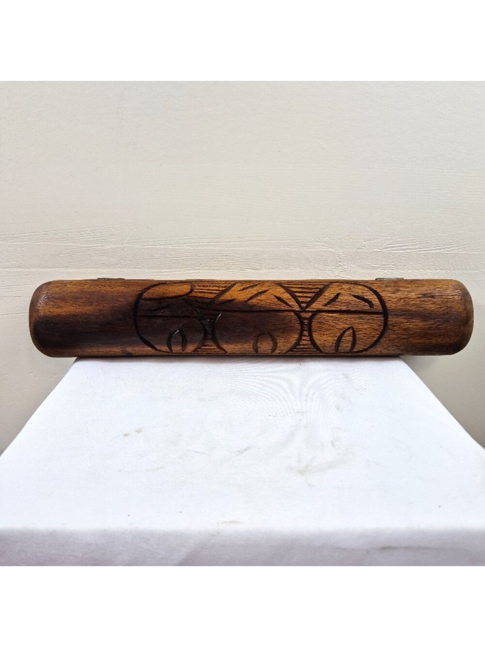 Vintage Hand Carved Wooden Mancala Game Folding Board African Tribal Style